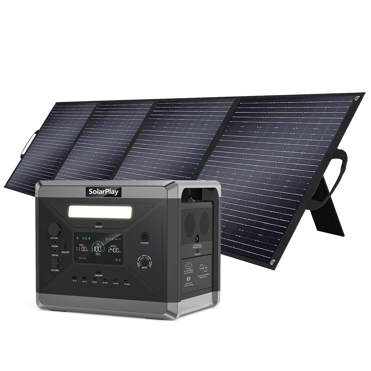 SOLARPLAY 2160Wh LiFePO4 Portable Power Station Solar Generator