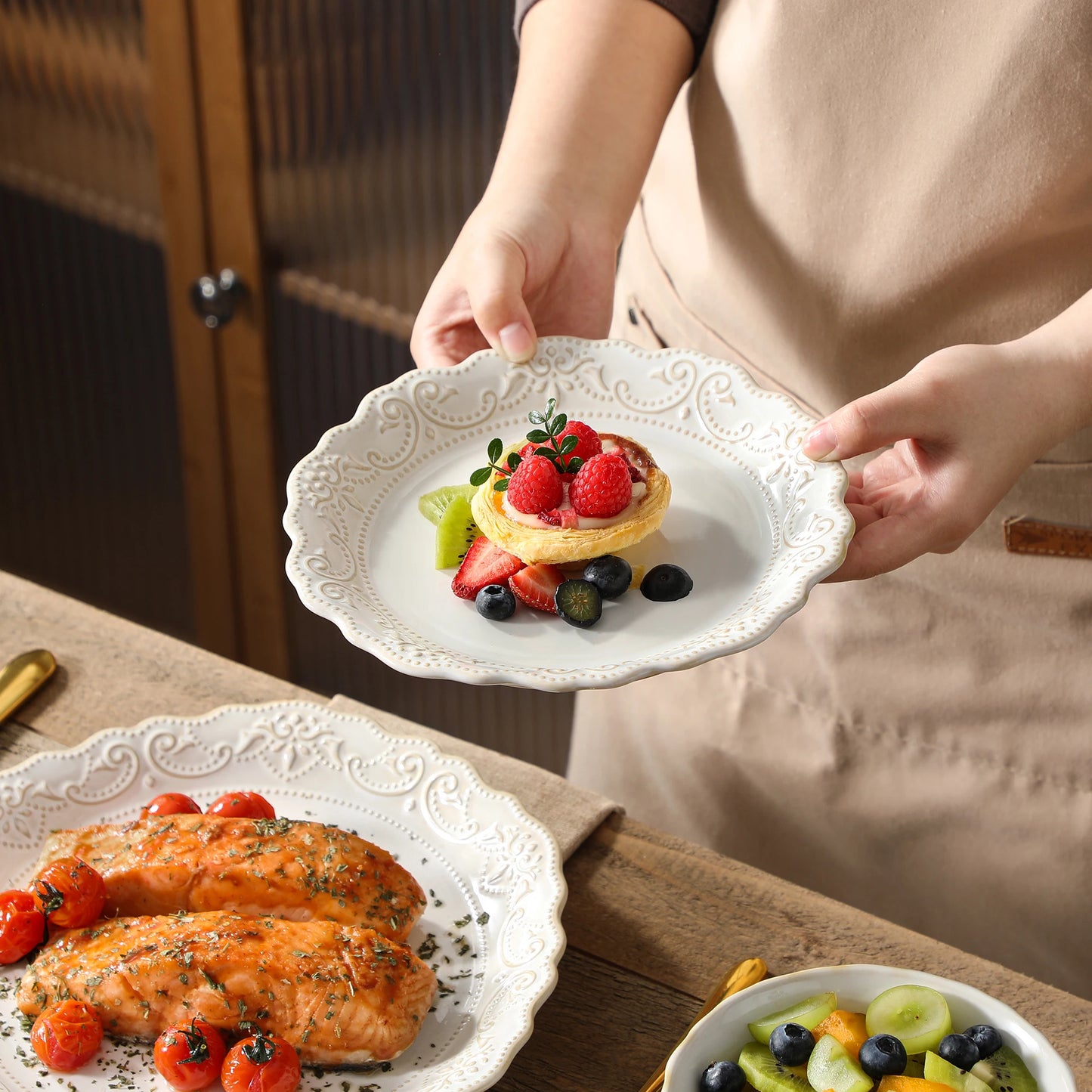 MALACASA Stoneware Dinnerware Set Western Style For Everyday Use