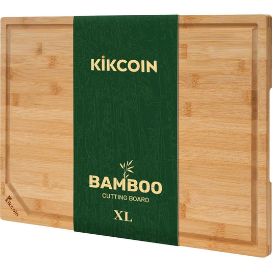NBVCX Bamboo Cutting Board With Juice Groove And Handle