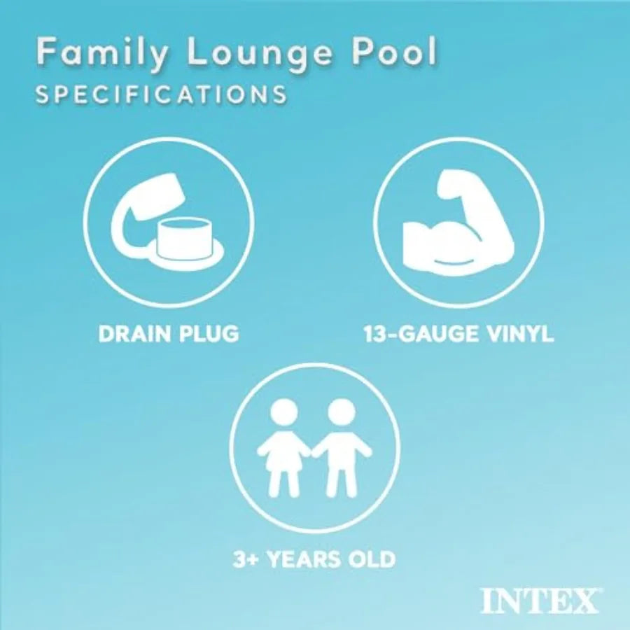 Swim Center Inflatable Family Lounge Pool With Built-In Bench Cupholder
