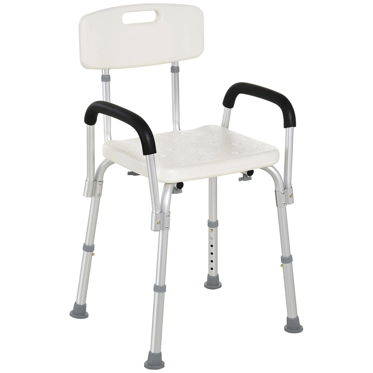 HOMCOM Adjustable Shower Chair With Detachable Arms for Seniors