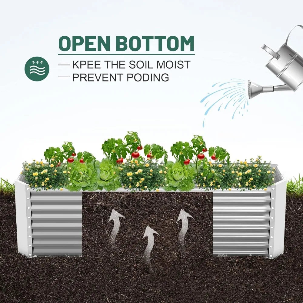 Galvanized Raised Garden Bed Kit For Outdoor Vegetables