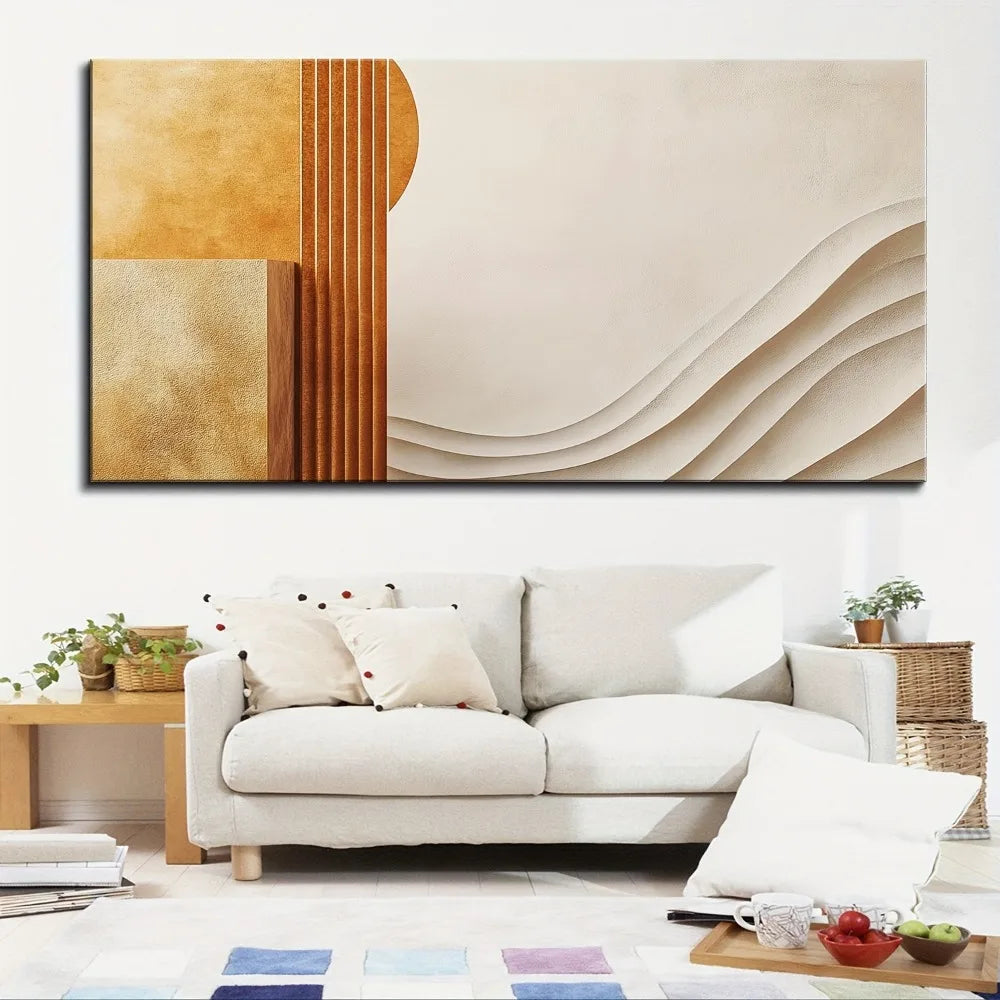 Geometric Nordic Canvas Poster With Pine Frame