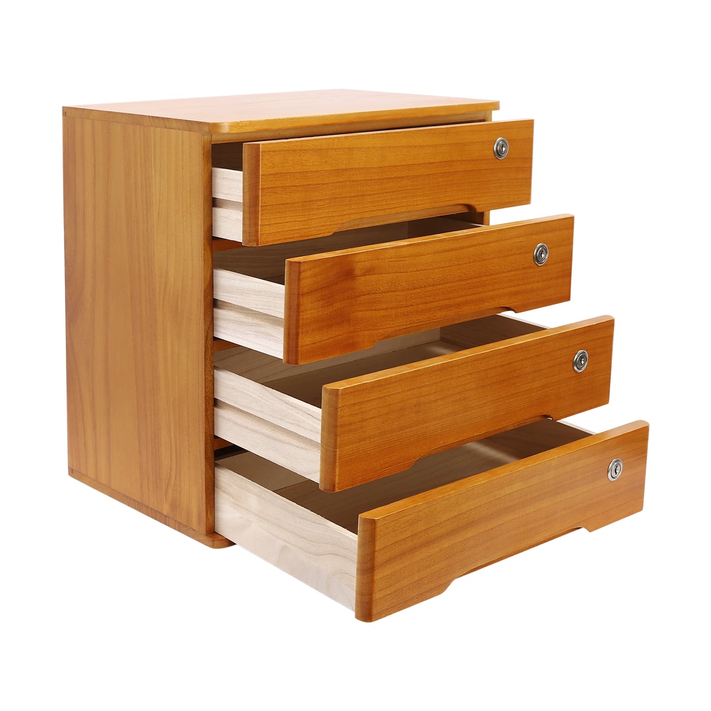 Bymaocar Wooden Desktop Storage Cabinet With Lockable Drawers