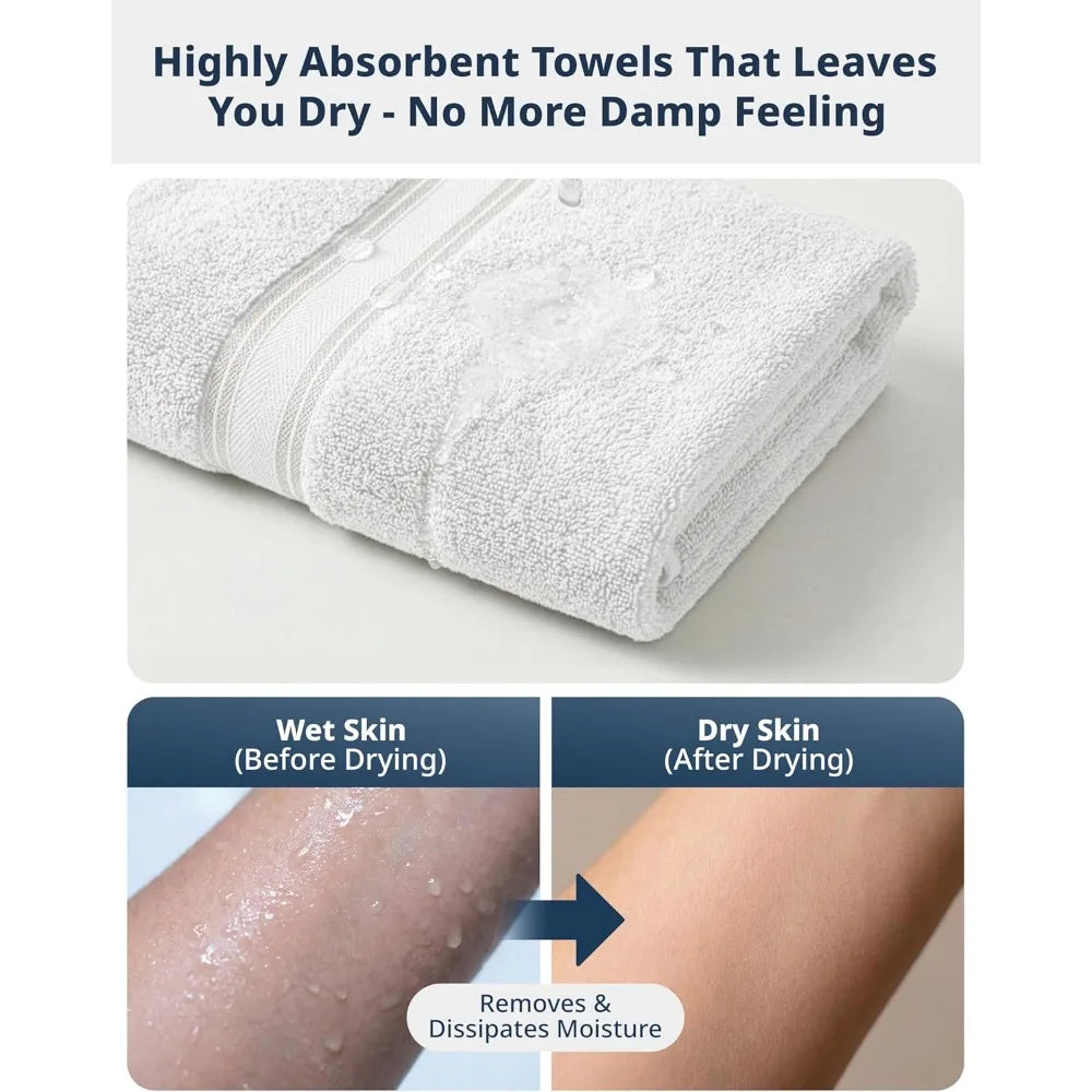 Premium 100 Percent Cotton Zero Twist Eighteen Piece Towel Set