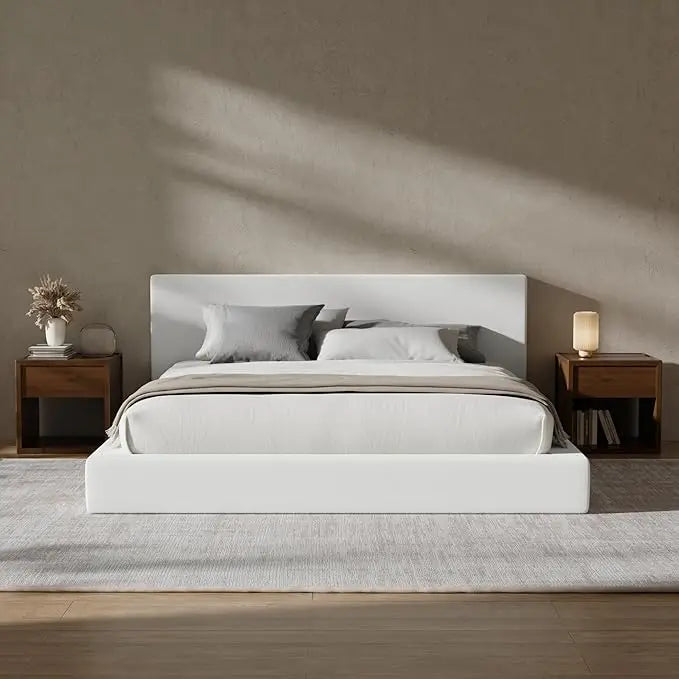 MOYU Cloud Upholstered Bed Frame With Headboard And Foam Platform