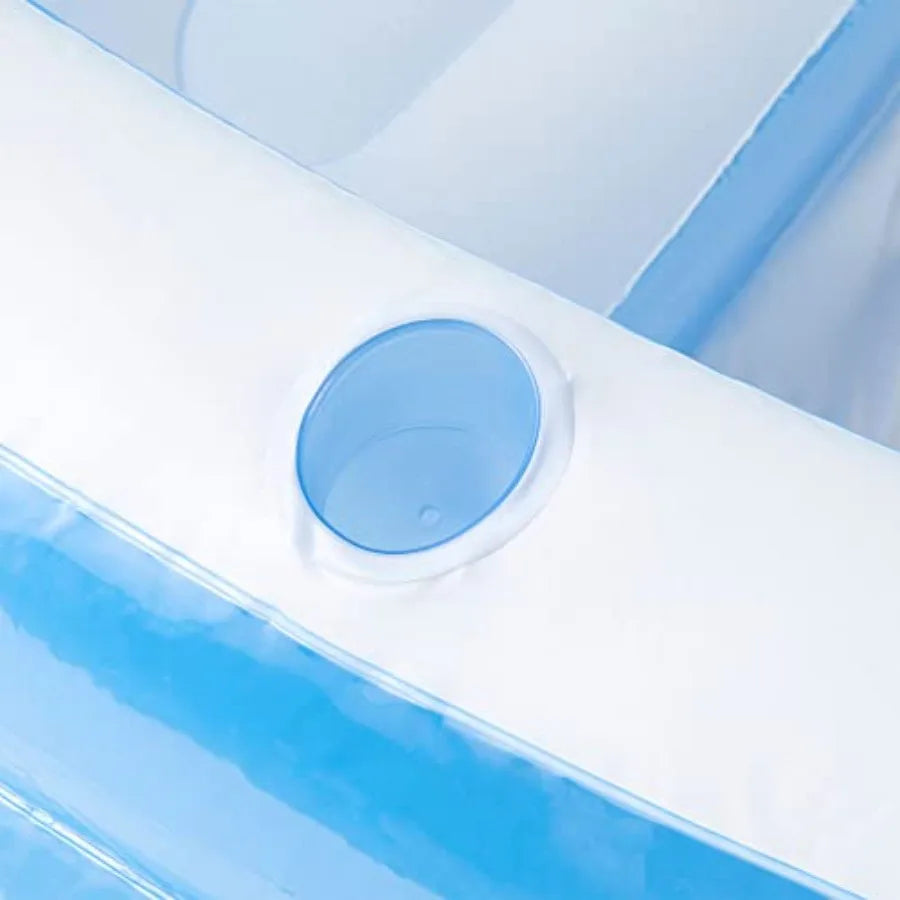 Swim Center Inflatable Family Lounge Pool With Built-In Bench Cupholder
