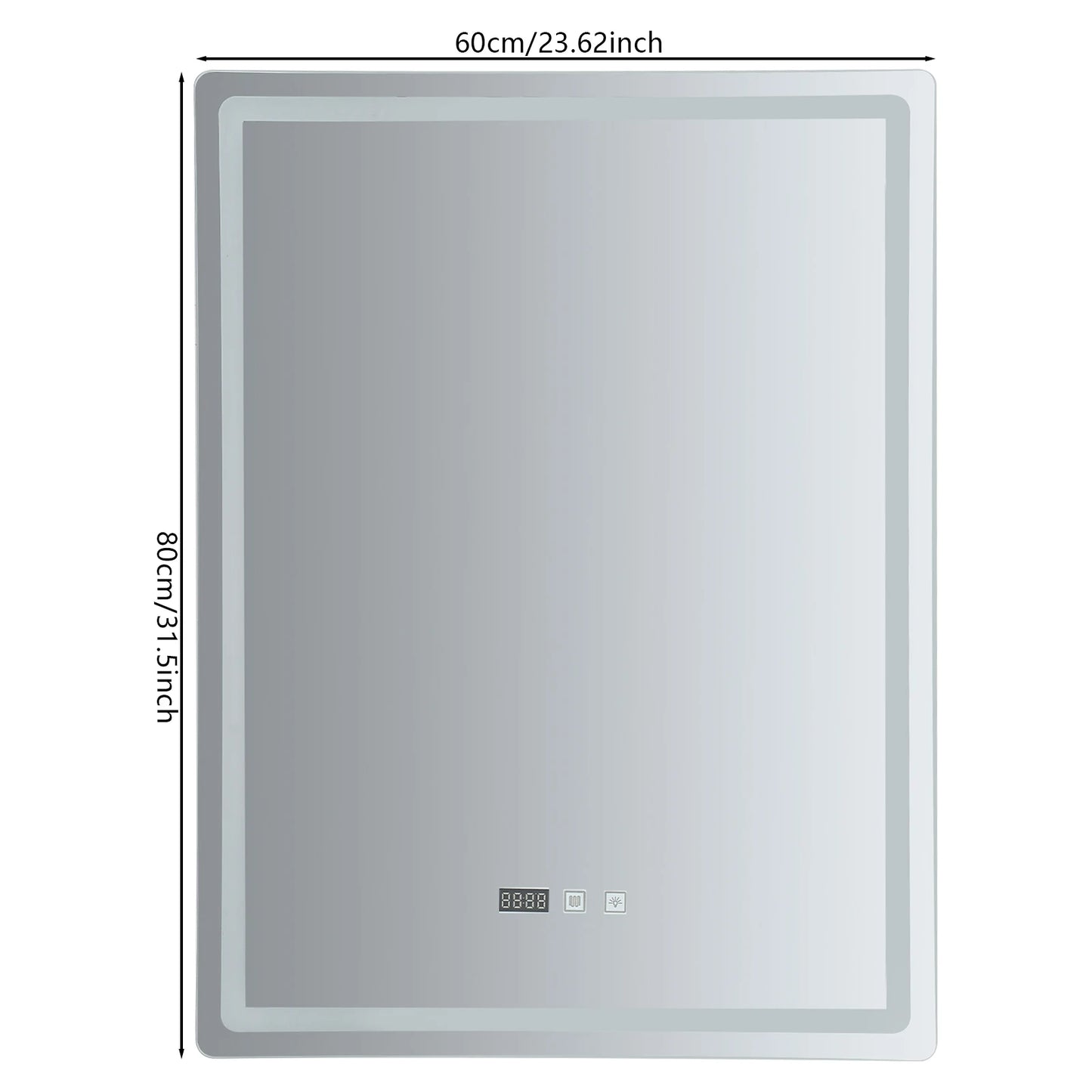 Led Wall Mounted Bathroom Mirror With Anti Fog Time Display