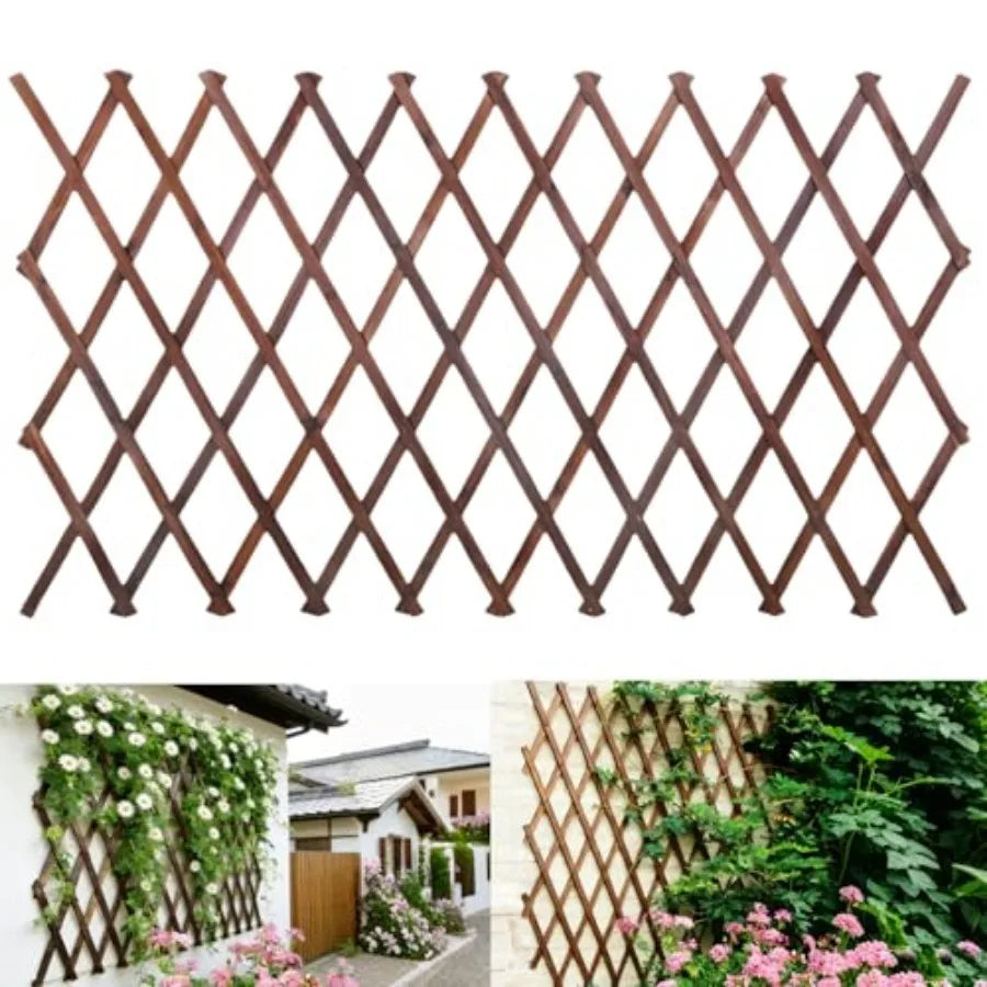 Expandable Wooden Garden Trellis Lattice Fence Panel For Climbing Plants