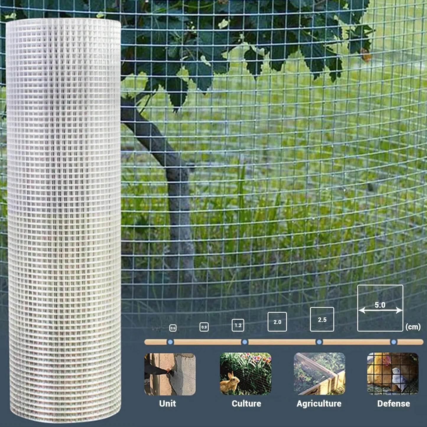 HiMISS Chicken Wire Mesh Roll Galvanized Steel Fence Netting
