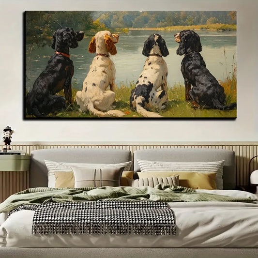 Natural Landscape Painting In Victorian Style With Decorative Frame
