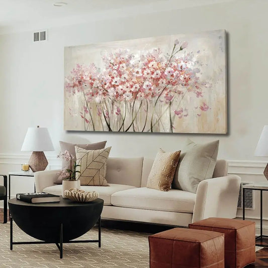 Floral Oil Painting Canvas Wall Art Modern Botanical Decor