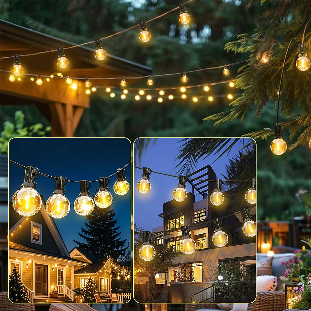 Aiopp G40 LED Globe String Lights Outdoor with US Plug