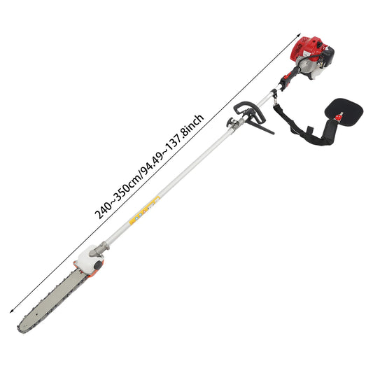 Adjustable Long Branch Saw 12inch 43CC Two-stroke Gas Hedge Trimmer Gas Powered Pole Hedge Trimmer Suitable for Branch Trimming