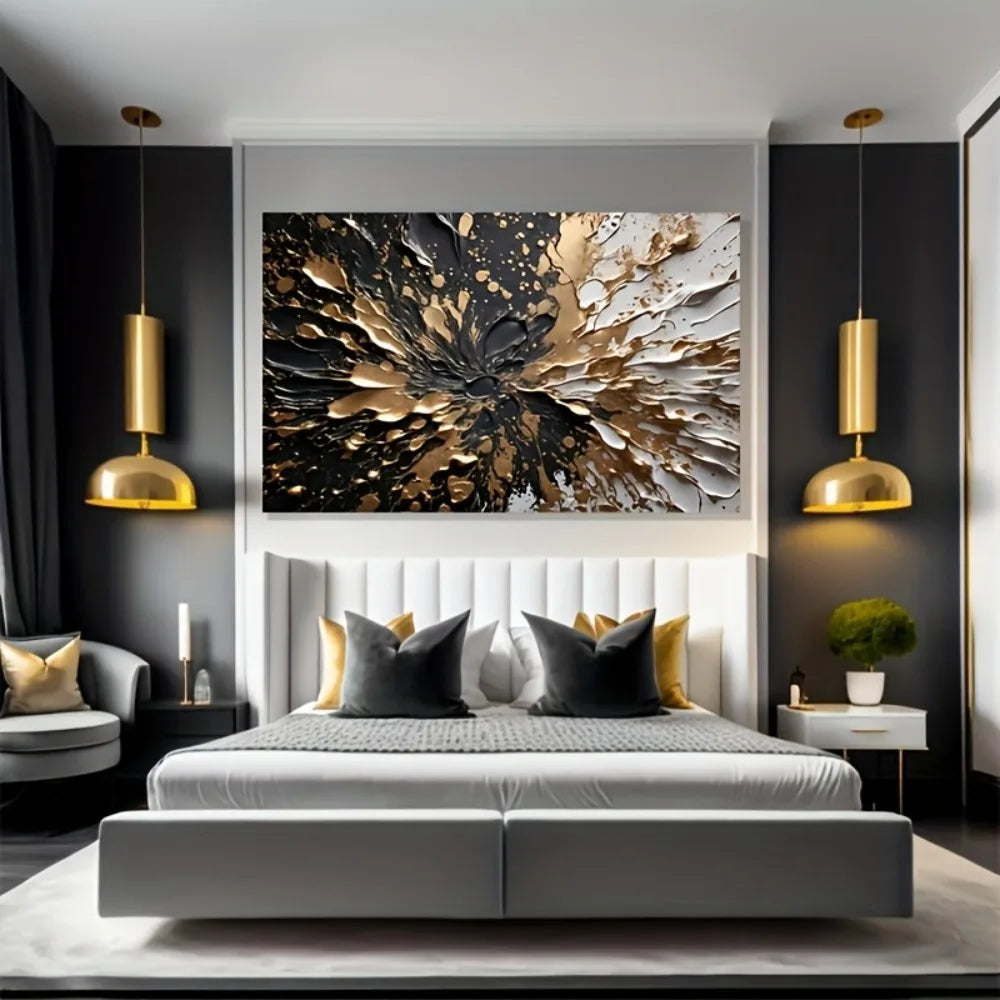 Modern Abstract Wall Mural With Ink Splash Texture