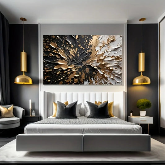 Modern Abstract Wall Mural With Ink Splash Texture