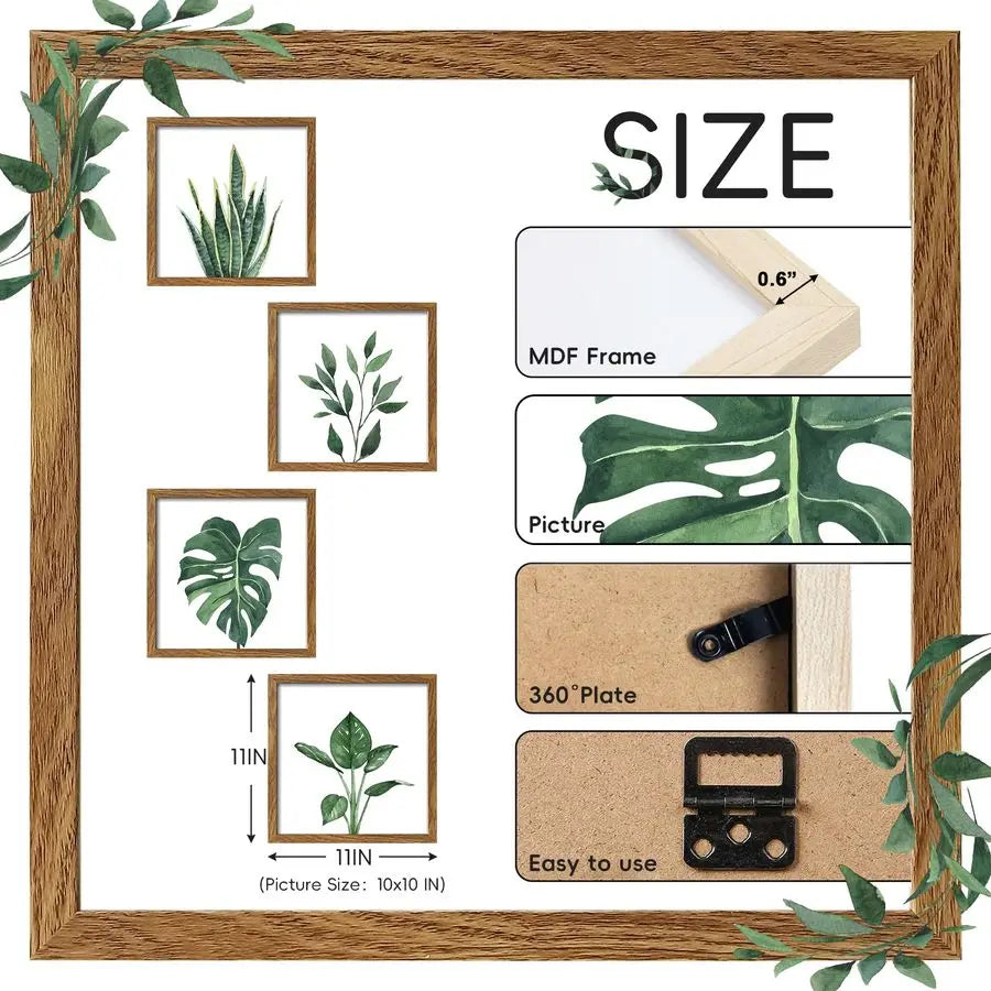 Framed Botanical Wall Art For Bathroom Minimalist Plant Print