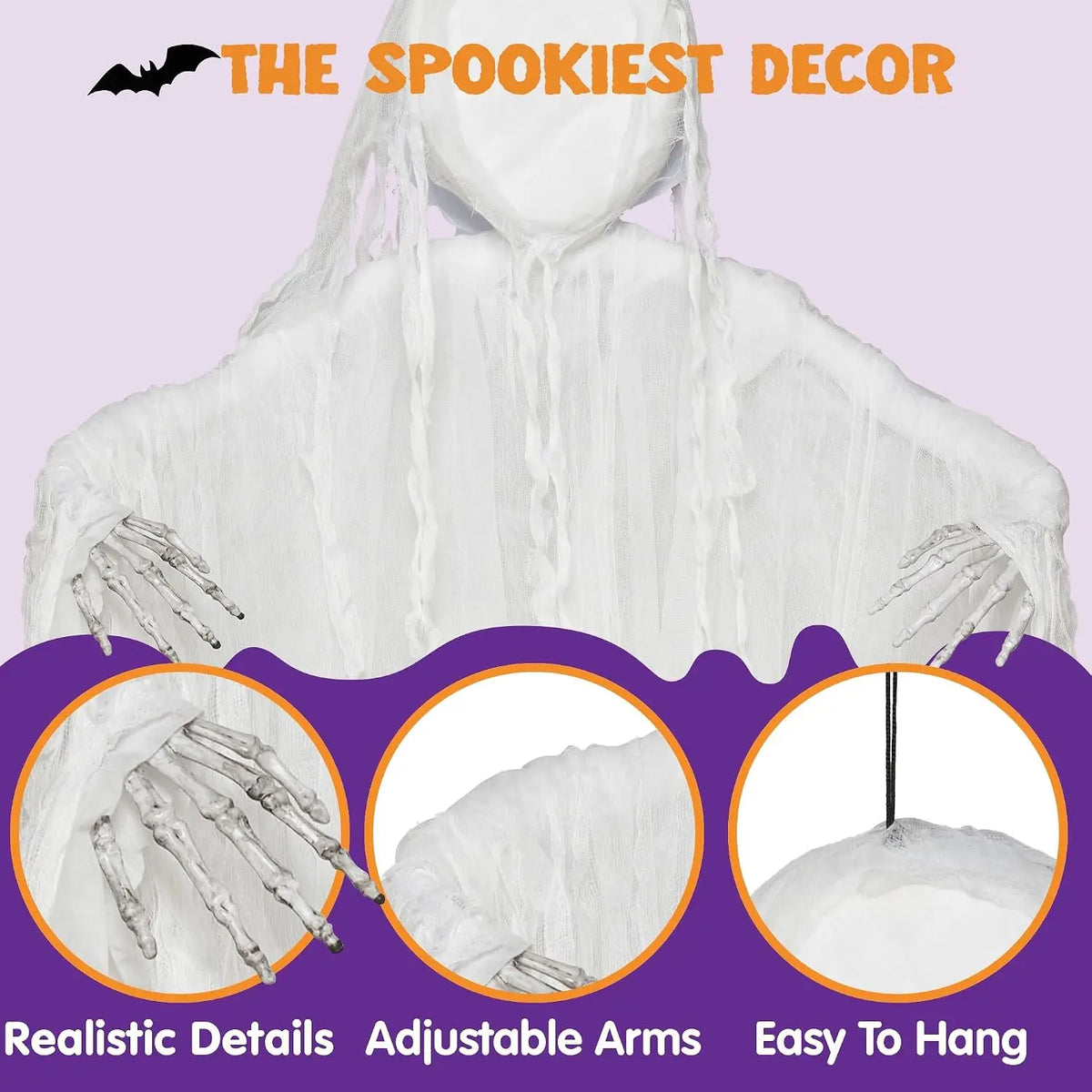 Joyfy Realistic Grim Reaper Halloween Hanging Decoration For Yard