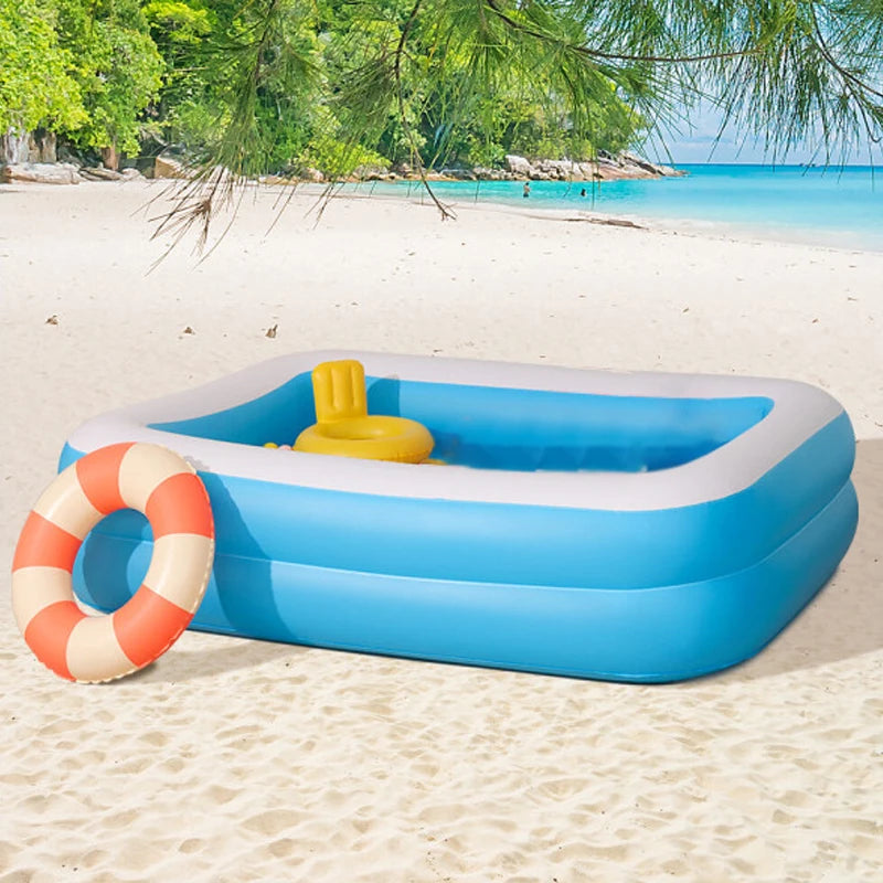 Inflatable Rectangular Pool For Family Outdoor Indoor Use
