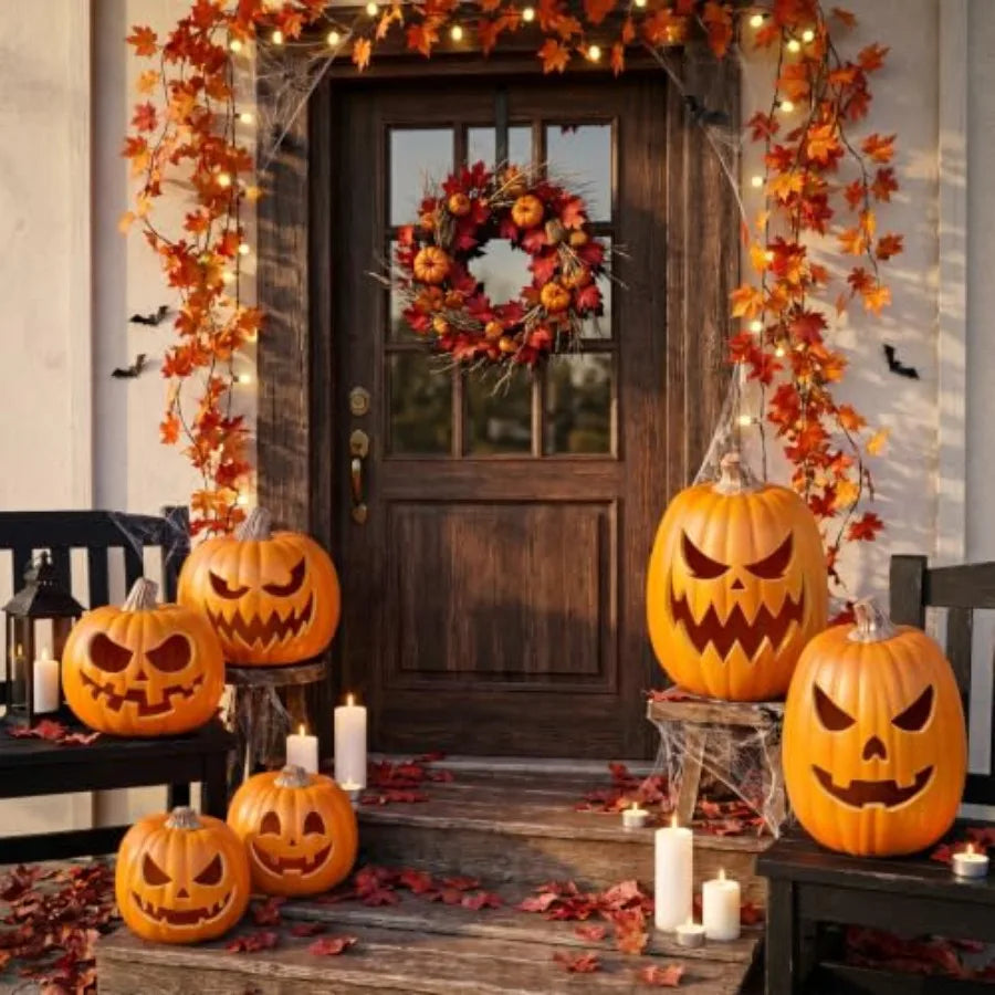 Carvable Artificial Pumpkins for Halloween and Thanksgiving Home Decor