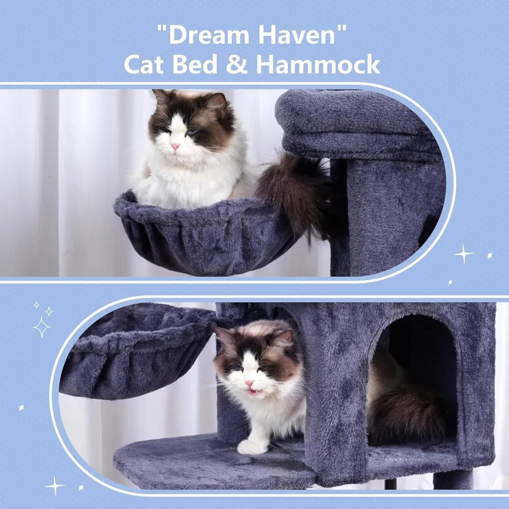 NBVCX Cat Tree Condo With Scratching Posts Hammock And Plush Perch