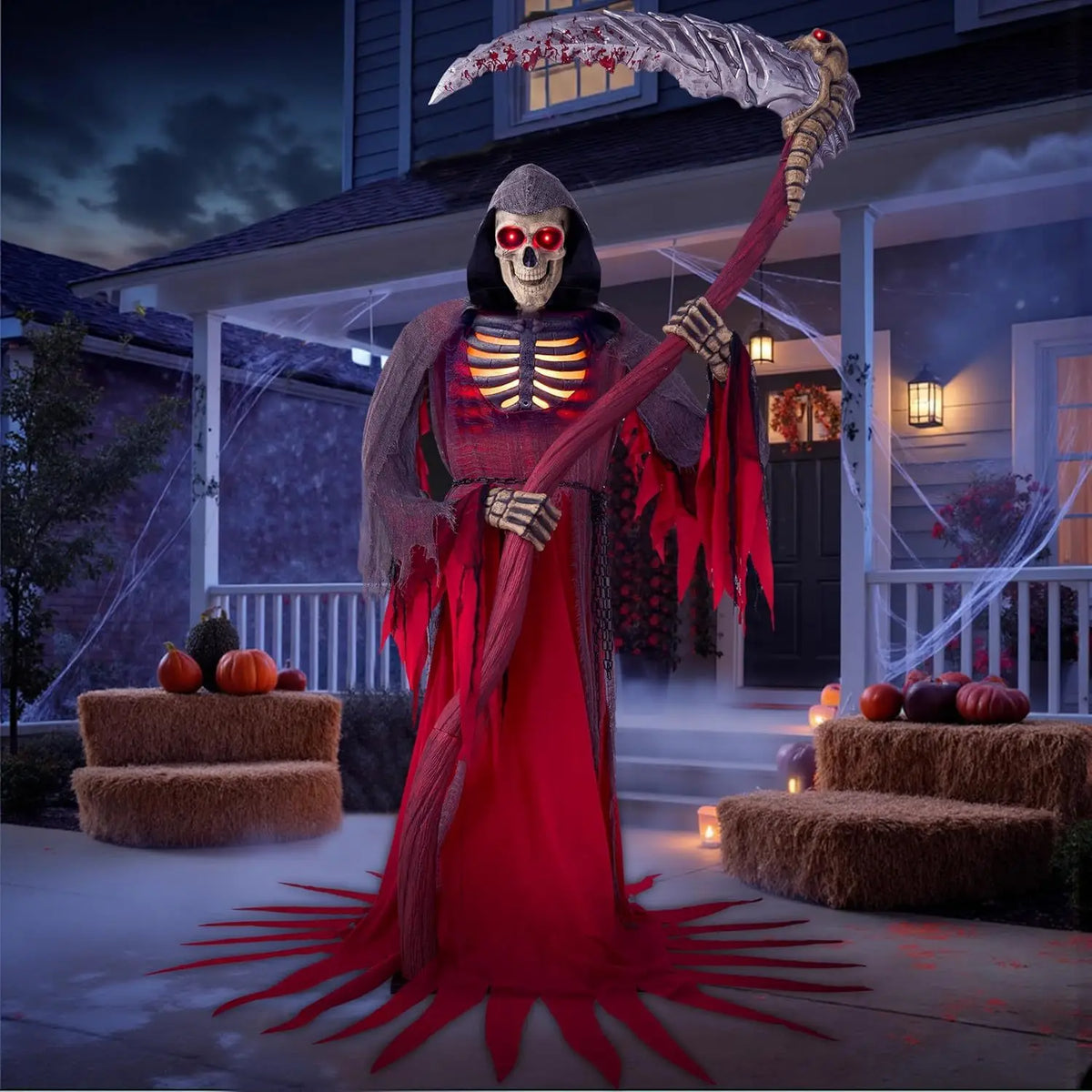Animatronic Grim Reaper Halloween Decor With Motion Sensor
