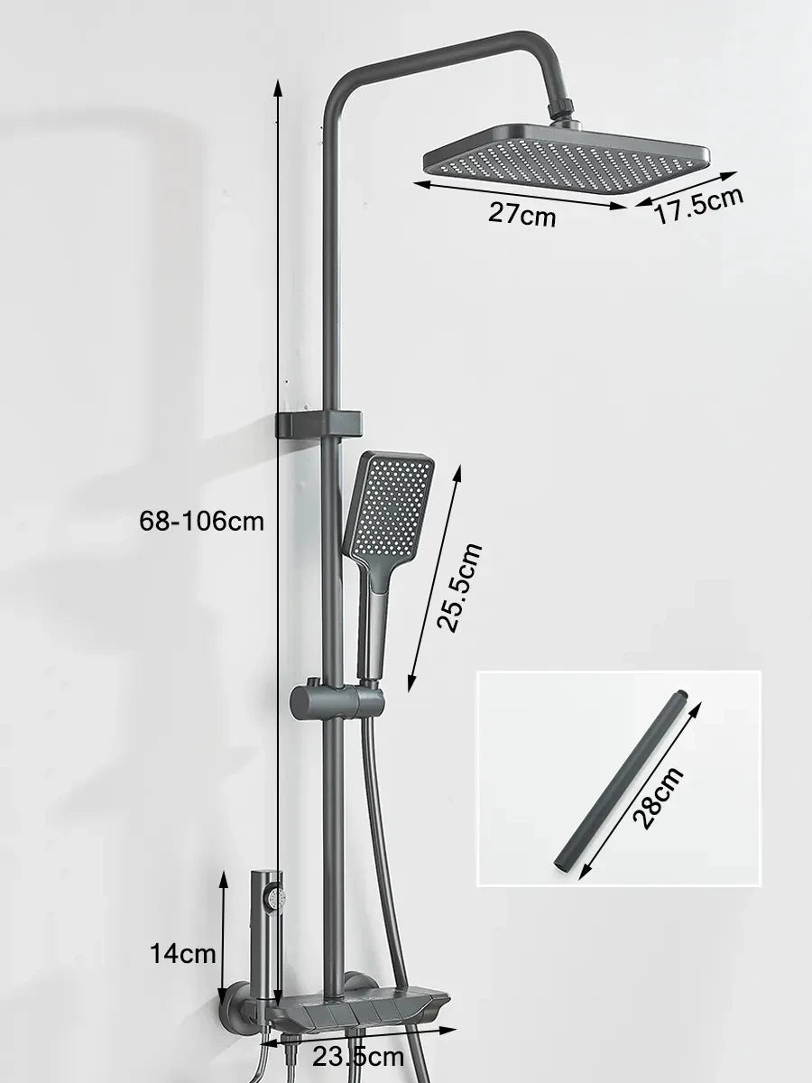 Onyzpily Four Way Piano Key Rainfall Shower Faucet System