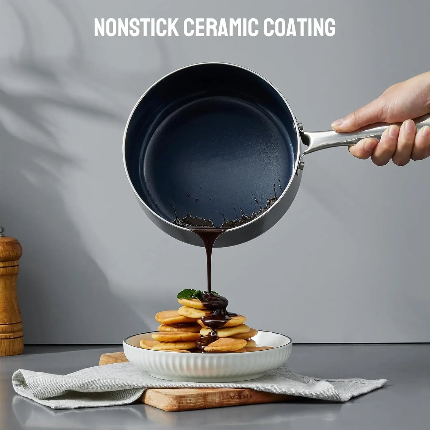 Induction Cookware Set 6-Piece, Stackable Kitchen Cooking Pots Set, 6qt 4.8qt & 2qt Pots with Lids, Dishwasher Safe & Oven Safe,