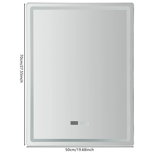 Dimmable LED Bathroom Mirror With Display Fogless Touch