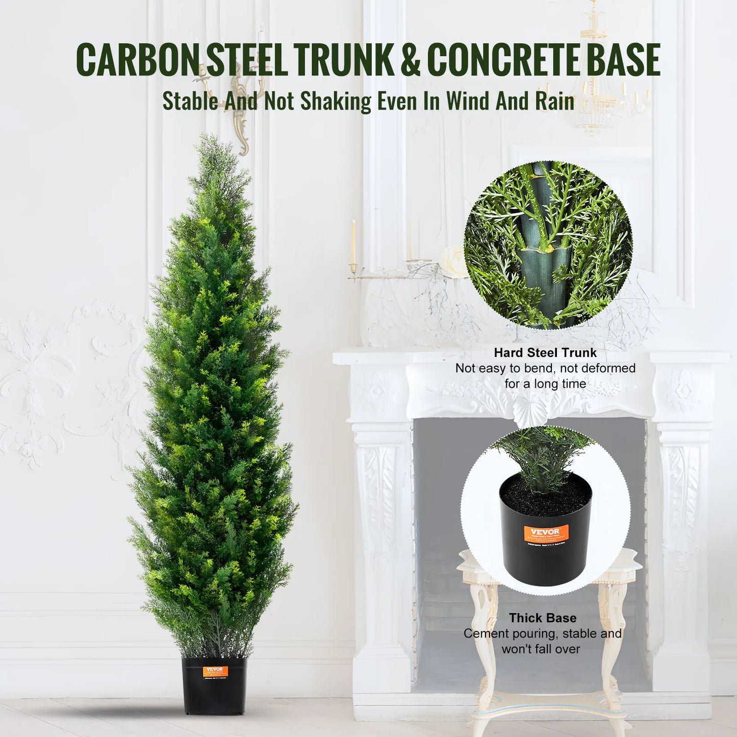 SucceBuy Artificial Cedar Topiary Tree for Home and Outdoor Decor