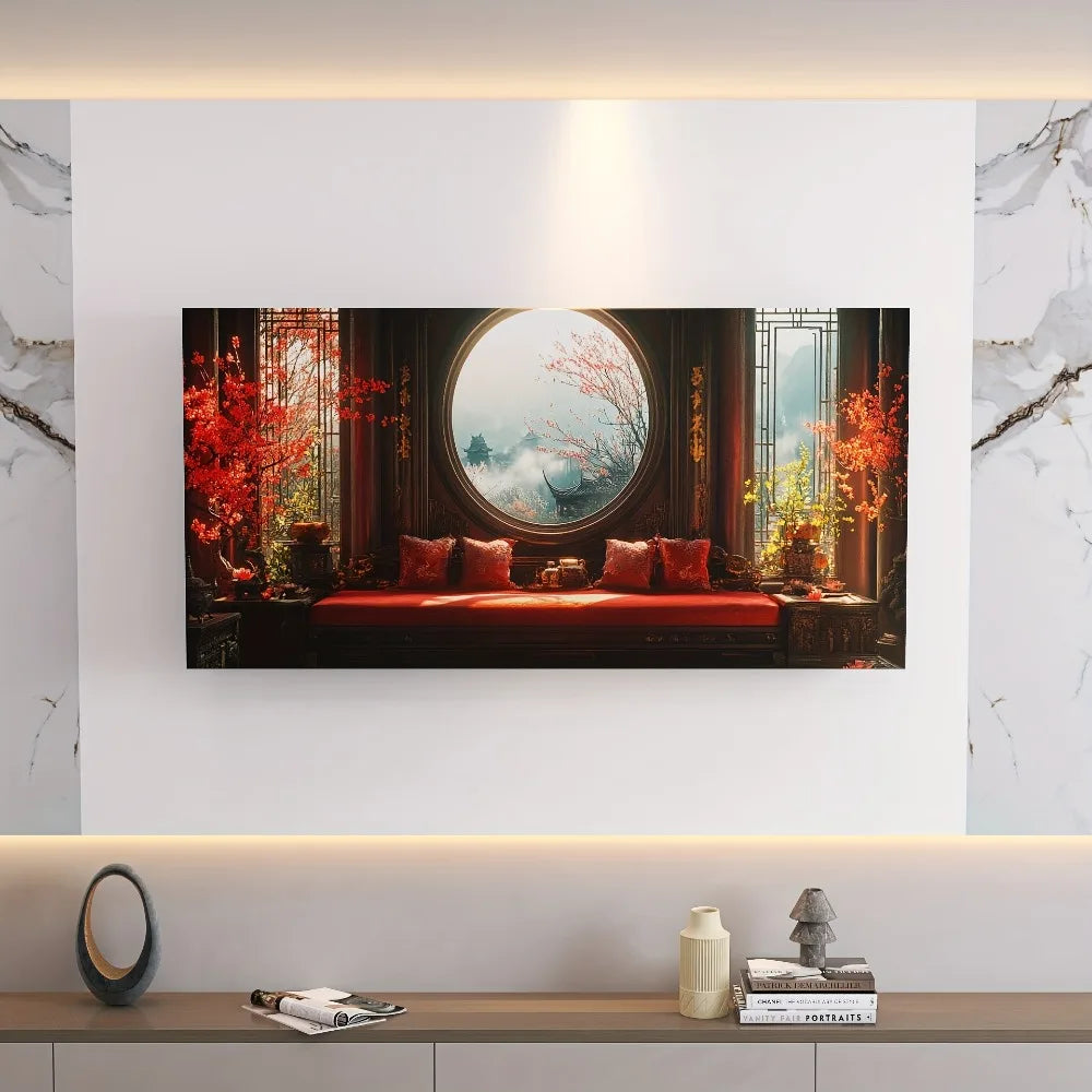 Elegant Chinese Style Abstract Canvas Wall Art for Interiors