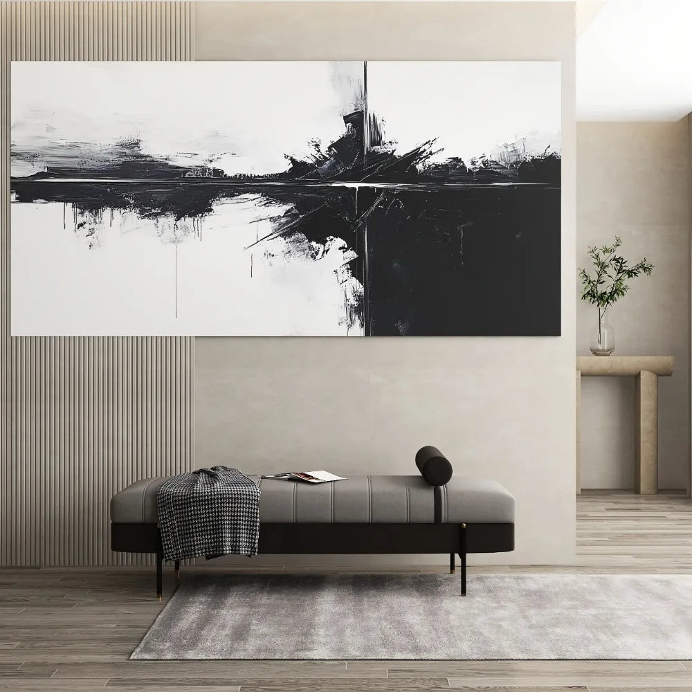 Deconstruction of Form: Abstract Structure Art, Pine Wood Frame