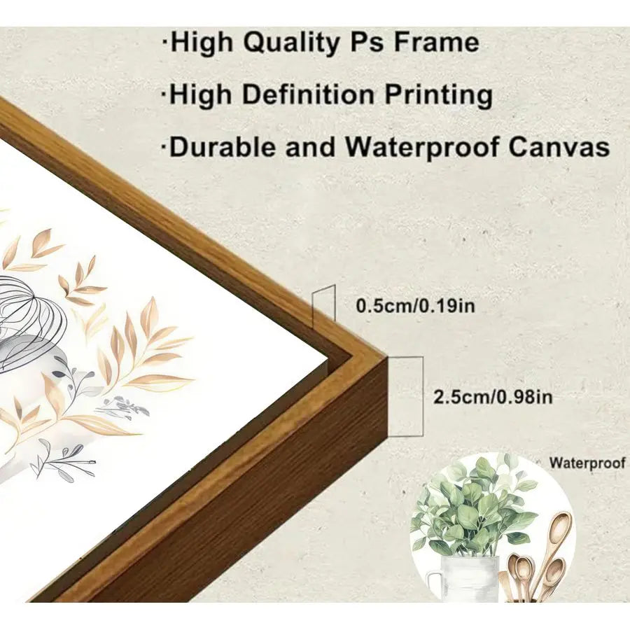 Farmhouse Kitchen Canvas Wall Art Sage Green Plants Eucalyptus Leaves