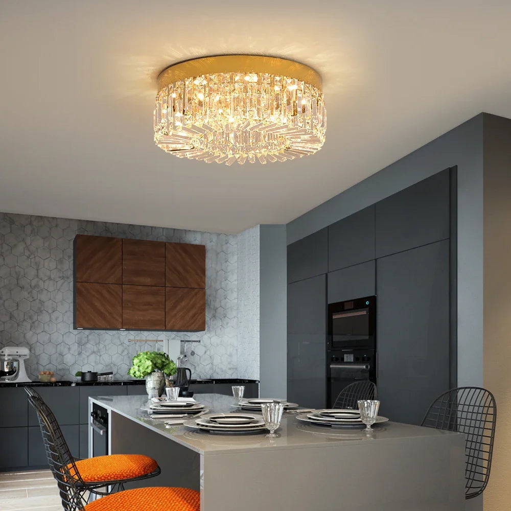 VETRULUS Crystal LED Ceiling Chandelier for Modern Living Spaces