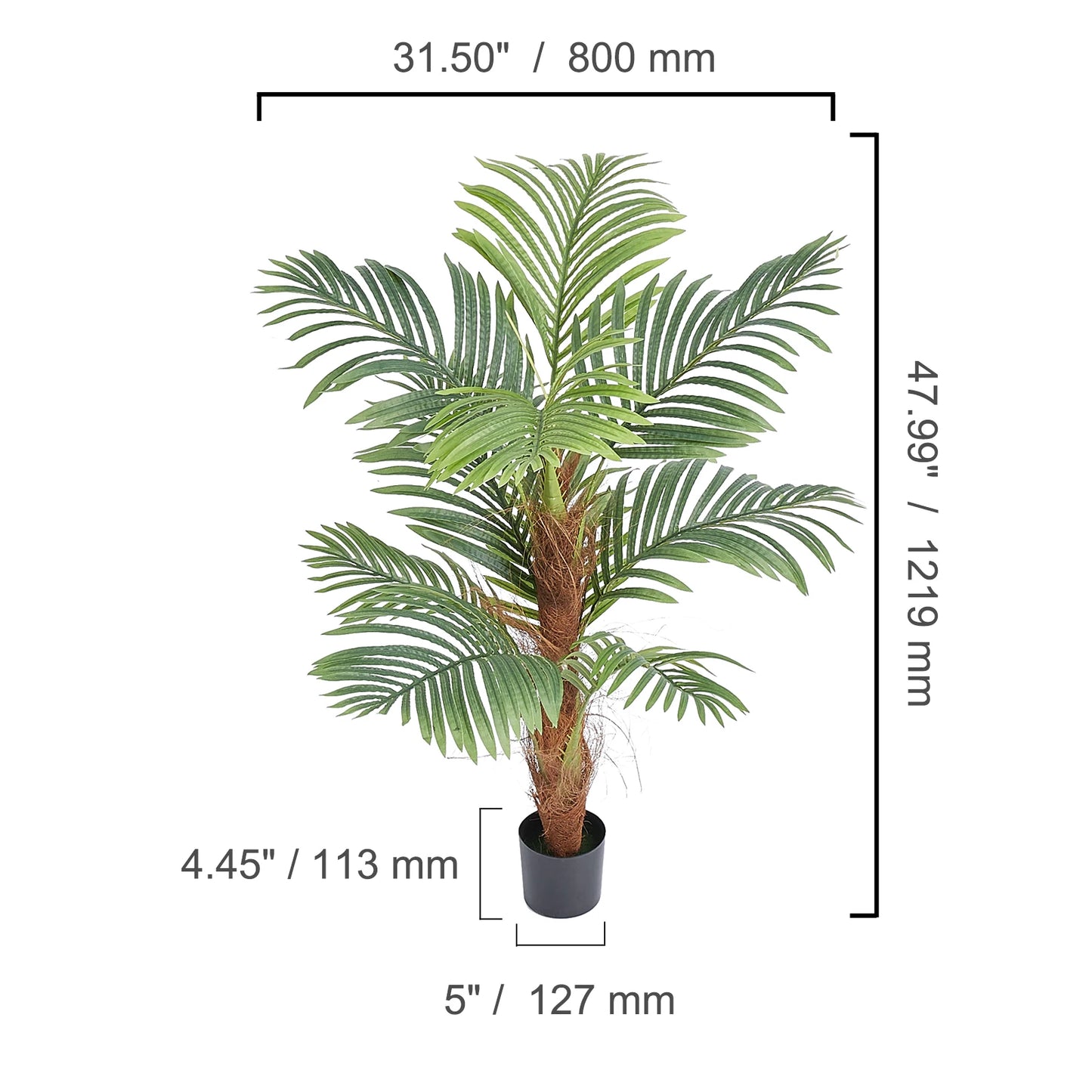 Outdoor Artificial Palm Tree Faux Plant With Anti Tip