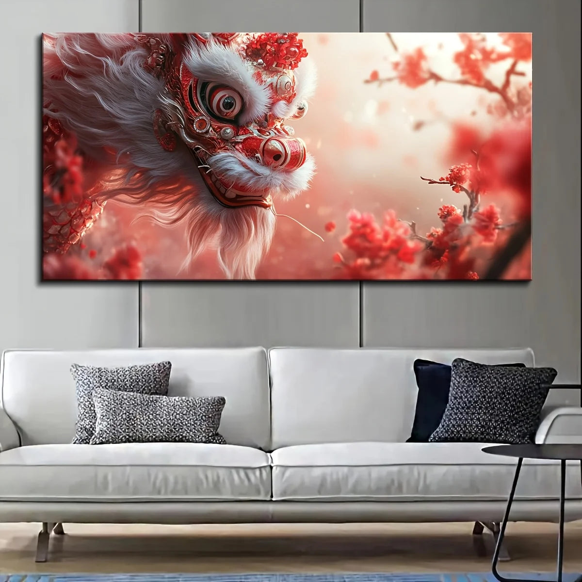 Elegant Dragon Dance Canvas Wall Art For Interior Decor