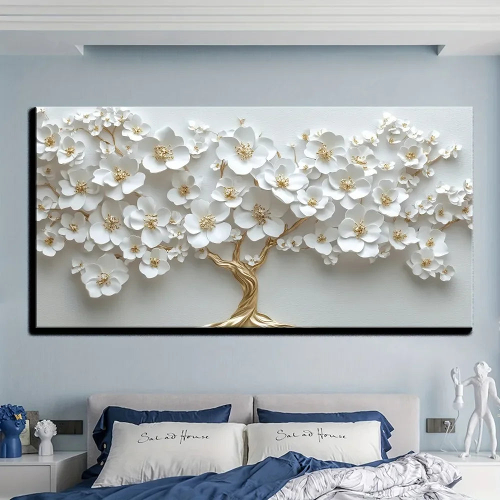 Nordic Flower Oil Painting On Canvas Wall Art Decor