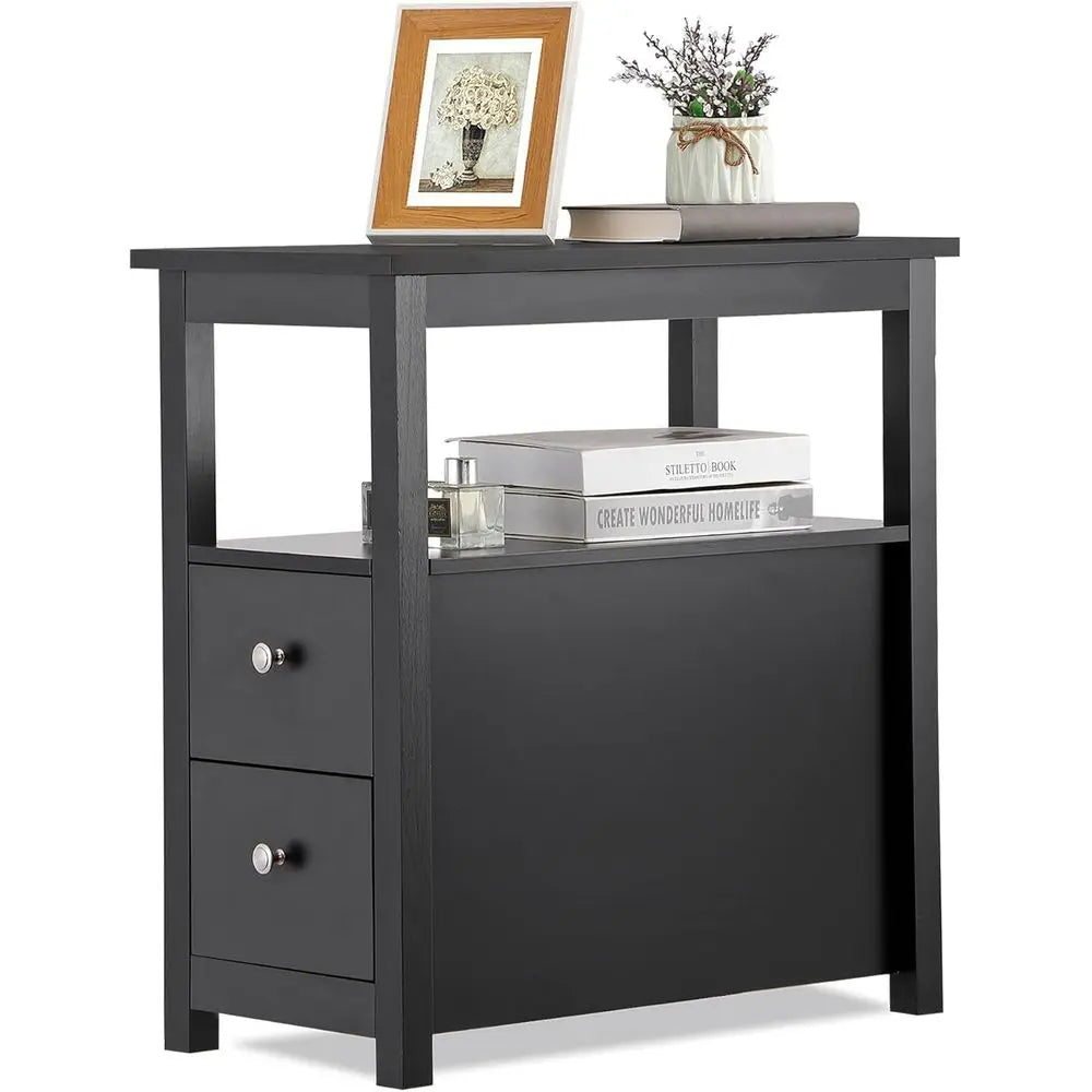 Multifunctional End Table With Storage For Living Room