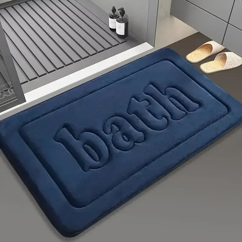 Non Slip Bathroom Floor Mat Water Absorbent Flannel Bath Rug