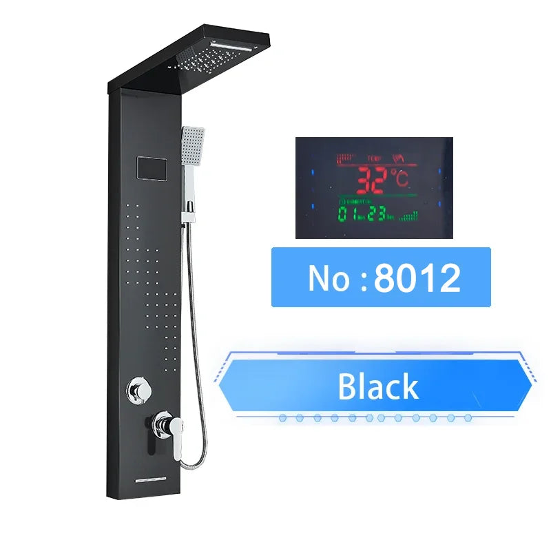 Shinesia LED Shower Panel With Waterfall Rainfall And Massage Jets