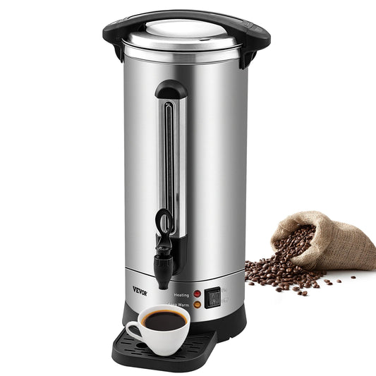 SucceBuy 110 Cups Stainless Steel Coffee Thermos Urn Commercial Hot Water Dispenser for Camping Fast Brewing Easy Cleaning