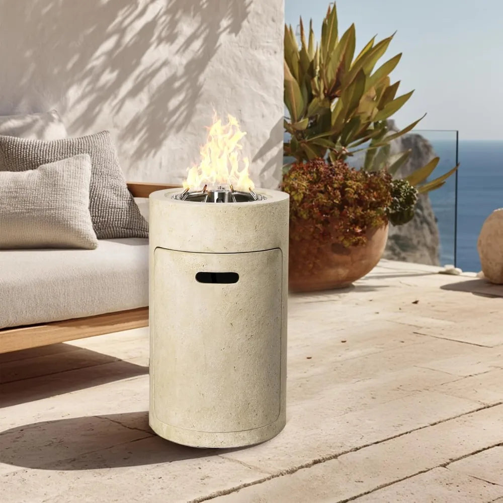 Propane Fire Pit 50,000 BTU Outdoor Heater With Wind Guard
