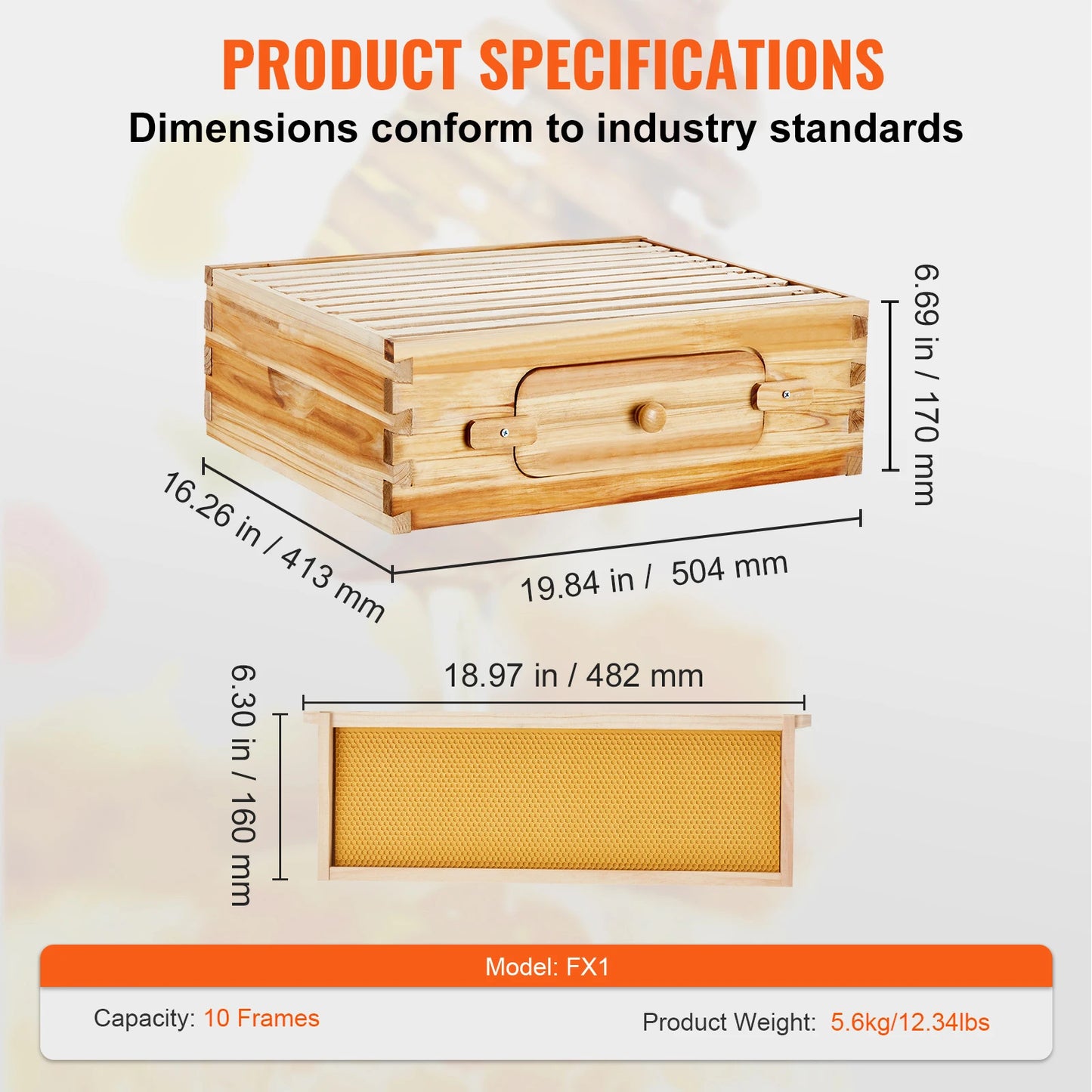 SucceBuy Cedar Bee Hive Langstroth Starter Kit With Acrylic Windows