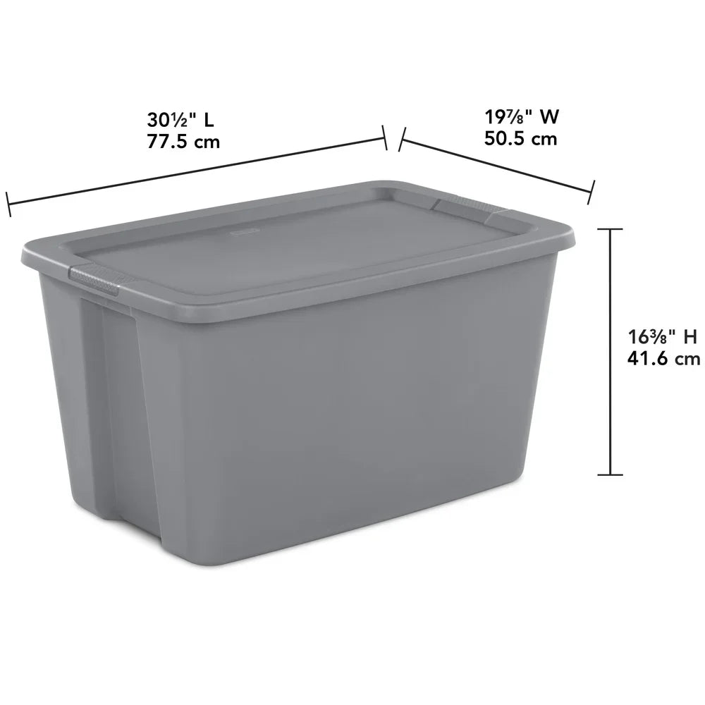 Stackable Storage Bin With Snap On Lid And Handles
