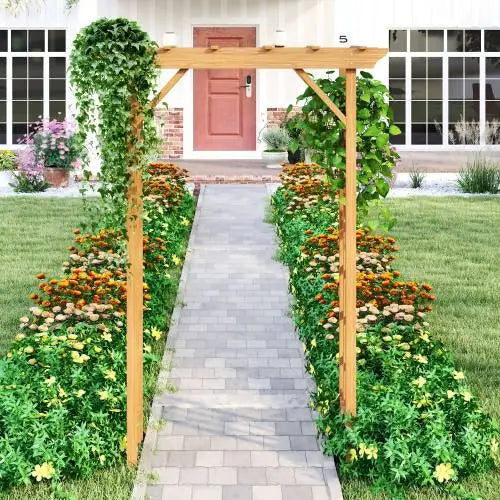 Wooden Wedding Arbor Arch Pergola Garden Trellis Outdoor Decor