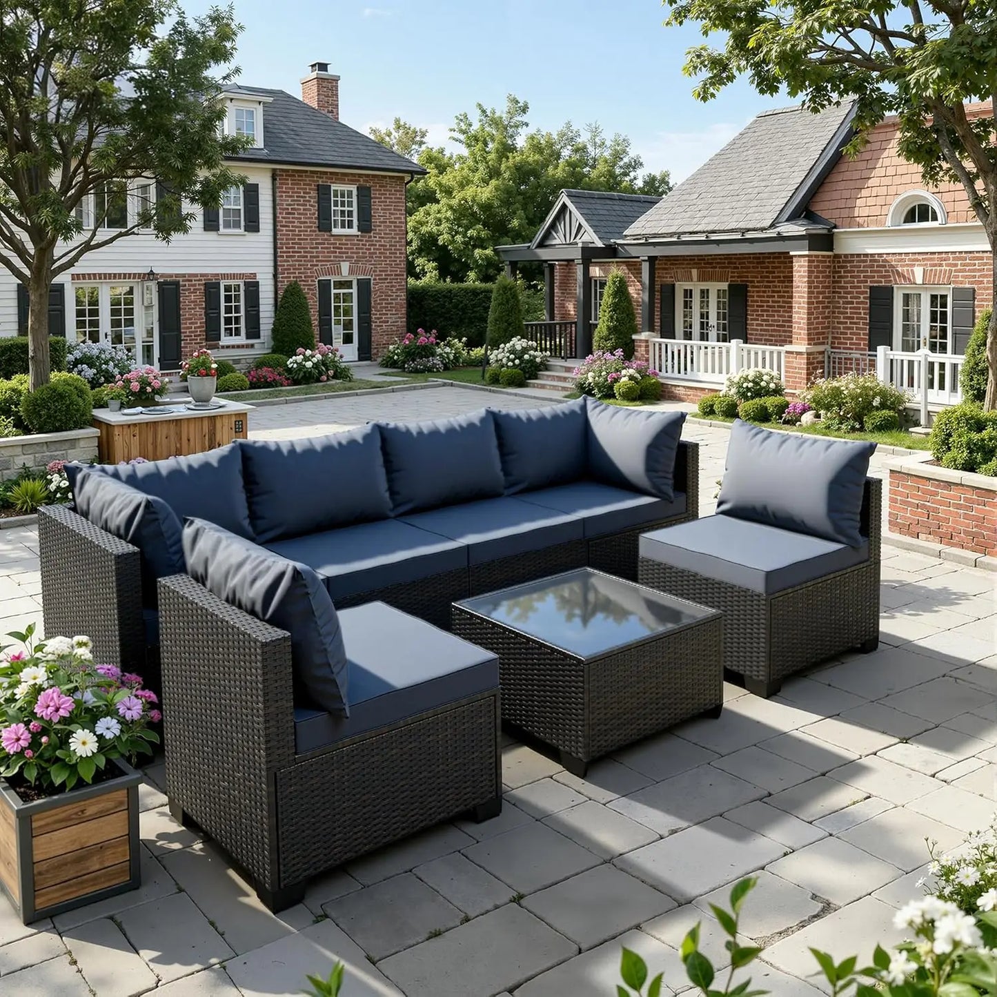 Patio Furniture Set All Weather Water Resistant 7 Piece Outdoor