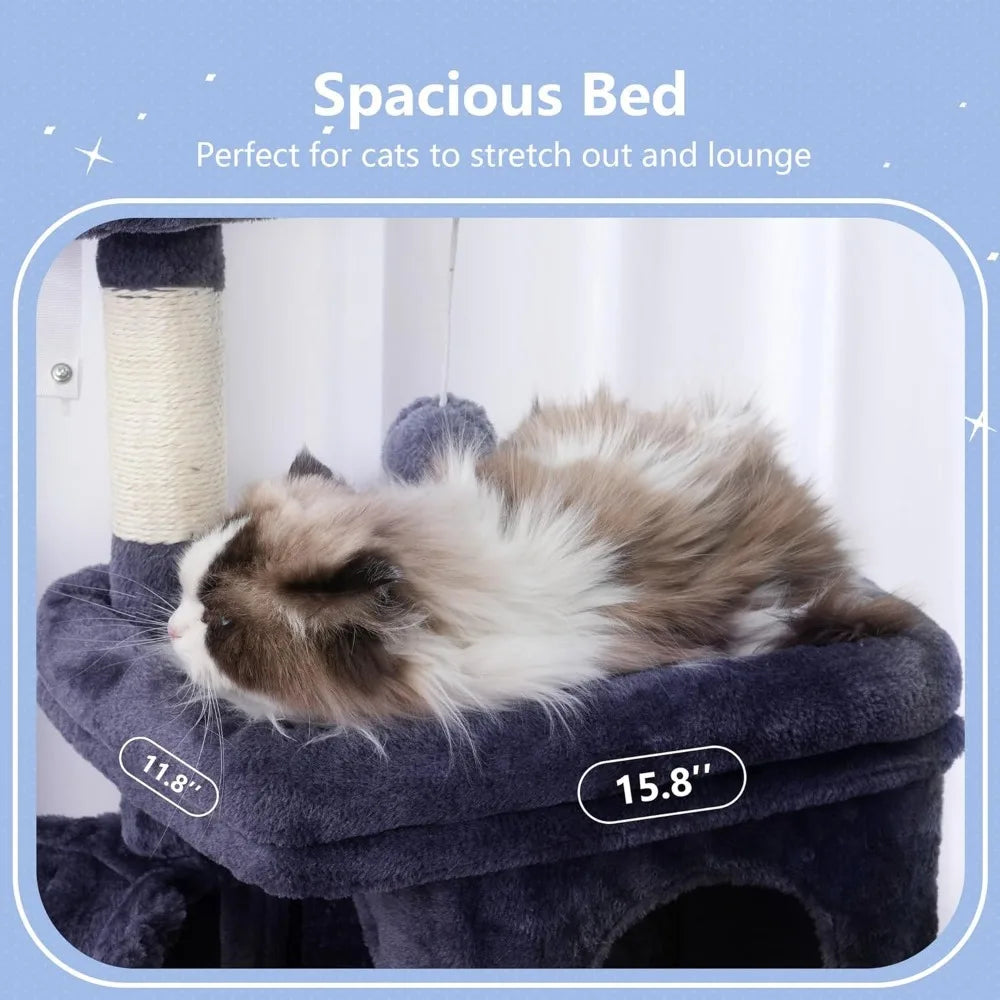 NBVCX Cat Tree Condo With Scratching Posts Hammock And Plush Perch