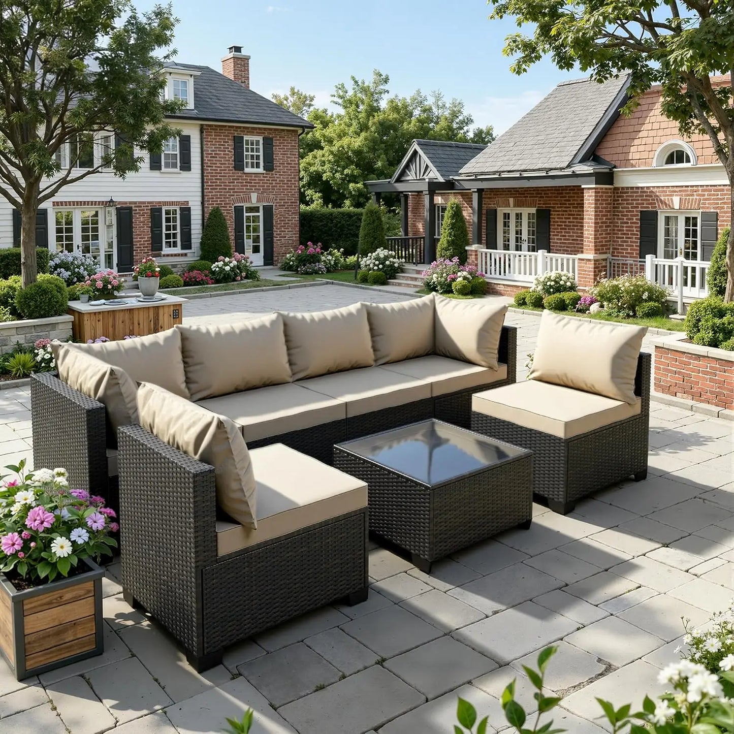 Patio Furniture Set All Weather Water Resistant 7 Piece Outdoor