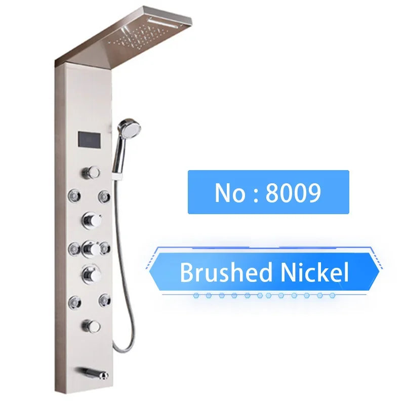 Shinesia LED Shower Panel With Waterfall Rainfall And Massage Jets