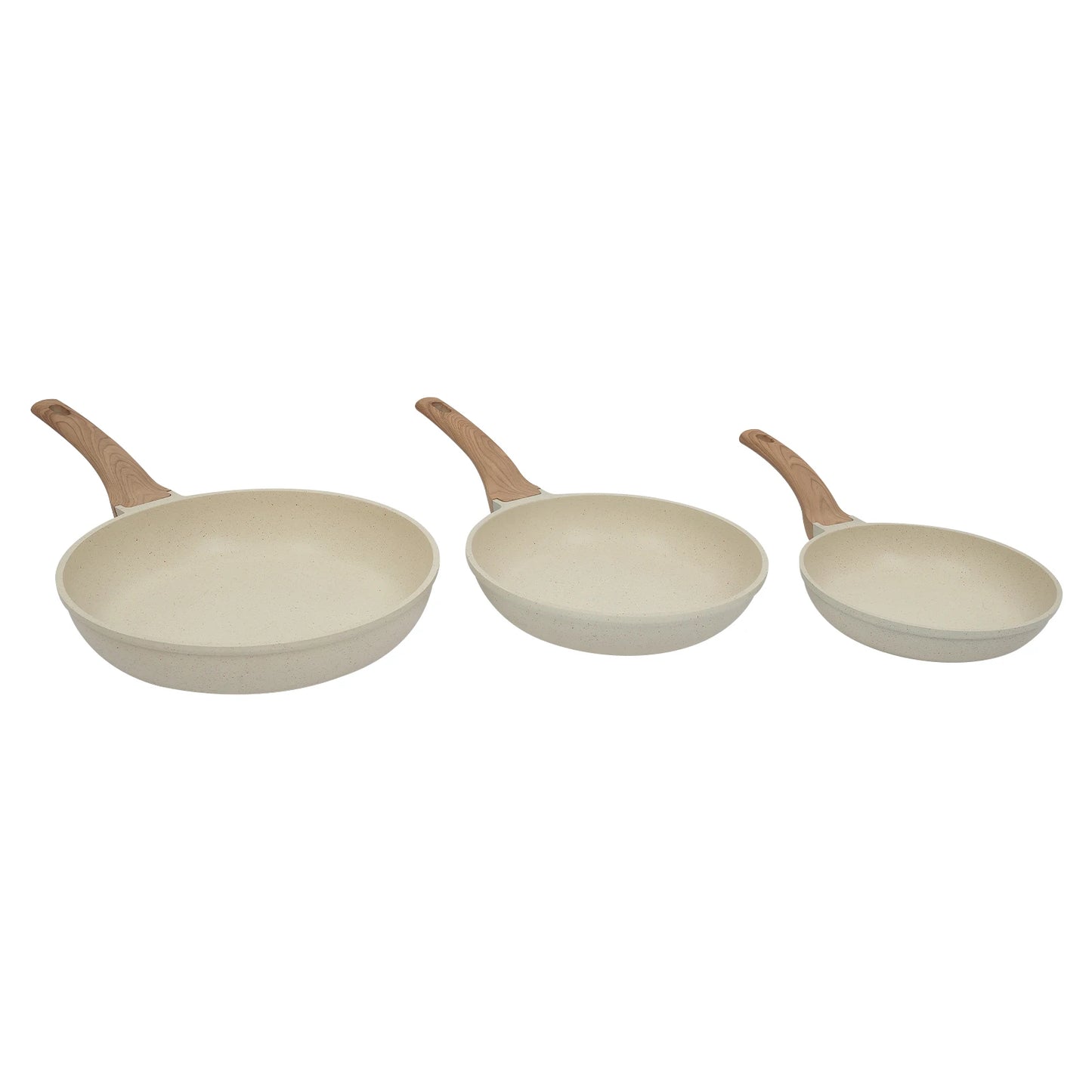 Bymaocar Three Piece Frying Pan Set Stainless Steel Oven Safe